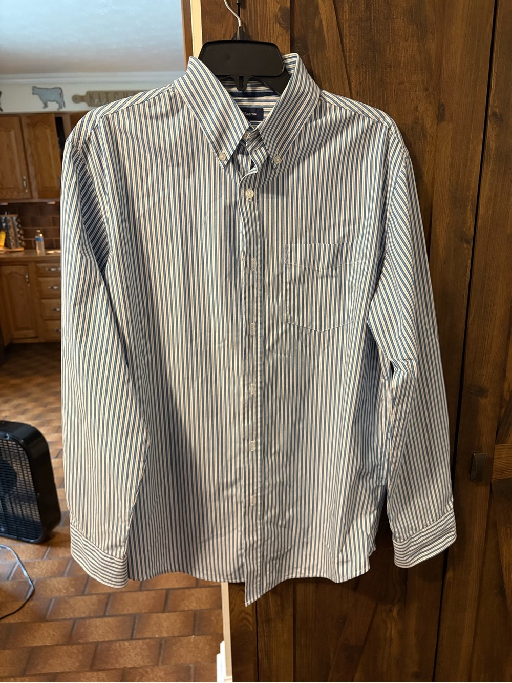 croft & barrow Blue and White Vertical Stripe Dress Shirt